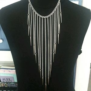 Spike Chain Tassle Necklace